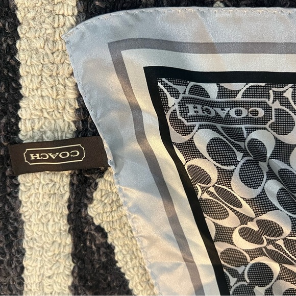 Coach Black and Gray Geometric Scarf - Picture 4 of 5